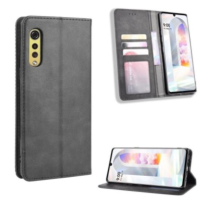 LG Velvet Vintage must nahast klappkohver - magnetiga raamat | Priedai.lt