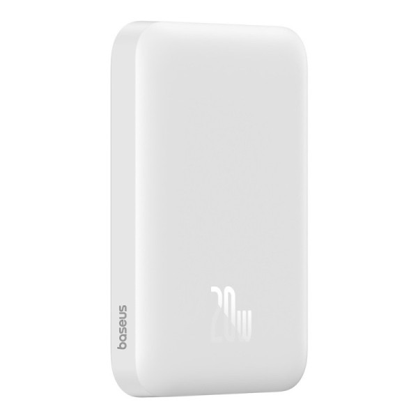 "Baseus" Magnetic Mini Air MagSafe väline aku - valge (6000 mAh, 20W)