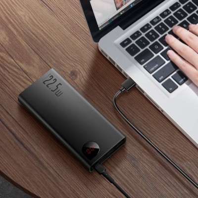"Baseus" Adaman Metal Fast Charge Power Bank väline aku - must (20000 mAh, 22,5 W) | Priedai.LT