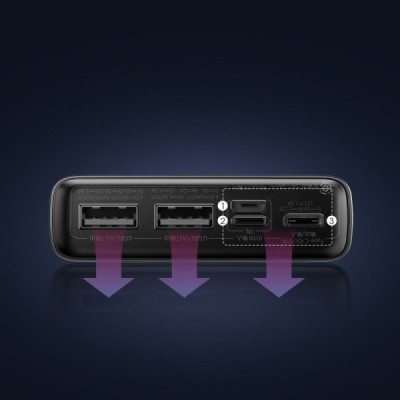 "Baseus" Adaman Metal Fast Charge Power Bank väline aku - must (20000 mAh, 22,5 W) | Priedai.LT