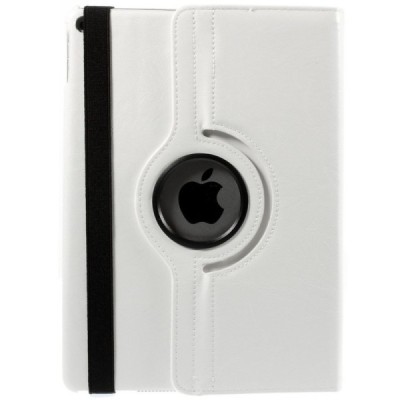 Apple iPad Air 2 solidus atverčiamas baltos spalvos odinis dėklas (360°) - stovas / Priedai.lt