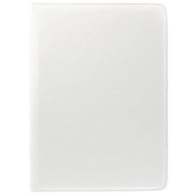 Apple iPad Air 2 solidus atverčiamas baltos spalvos odinis dėklas (360°) - stovas / Priedai.lt