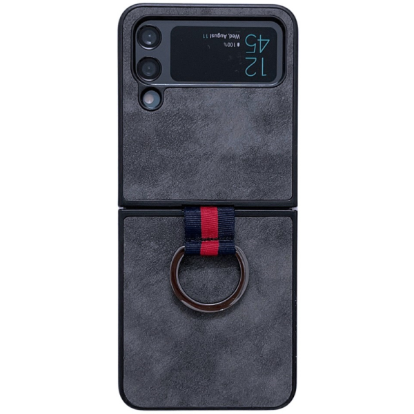 "Kadem" Ring Kickstand kõva plastik ümbris - must (Galaxy Z Flip4)
