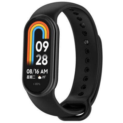 "Kumikoo" Nutikella kõva silikoonist (TPU) käevõru (rihm) - must (Xiaomi Smart Band 9 NFC / 9 / 8 NFC / 8) | Priedai.lt