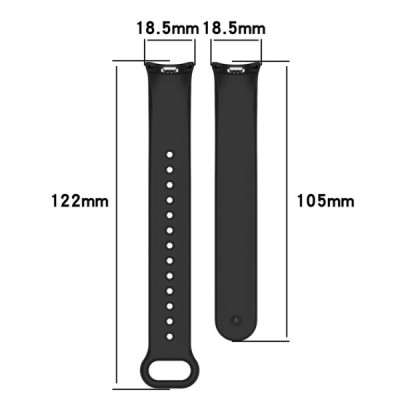 "Kumikoo" Nutikella kõva silikoonist (TPU) käevõru (rihm) - must (Xiaomi Smart Band 9 NFC / 9 / 8 NFC / 8) | Priedai.lt
