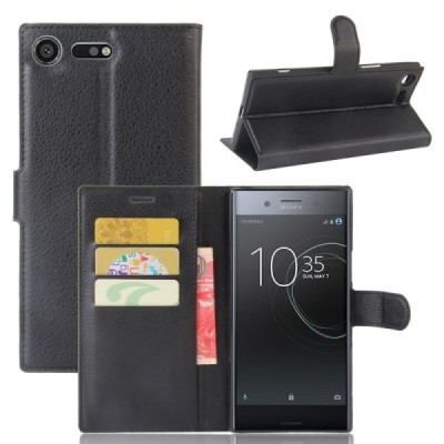 Sony Xperia XZ Premium Binfen Litchi nahk must kaaned - rahakott | Priedai.lt