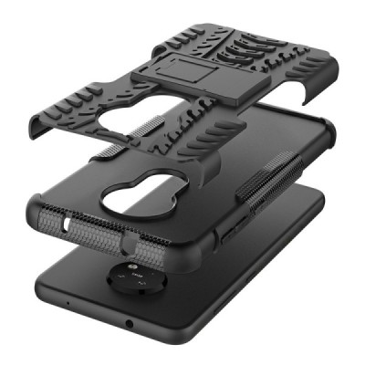 Täiustatud kaitsed "Kickstand" Xiaomi 14 Ultra must kõva silikoon (TPU) ja plastikust ümbris | Priedai.lt