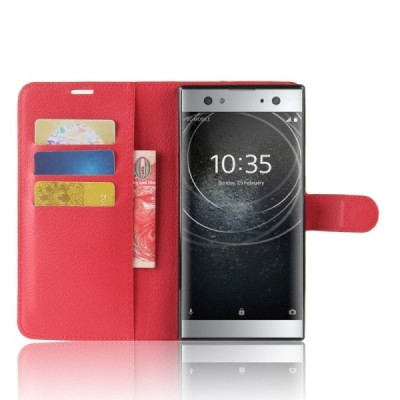 Sony Xperia XA2 Ultra Binfen Litchi nahk must kaaned - Punane | Priedai.lt