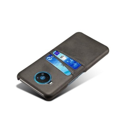 „KSQ“ Shell Nokia 8.3 must nahast ümbris - tagaküljel tasku kaartide jaoks | Priedai.lt