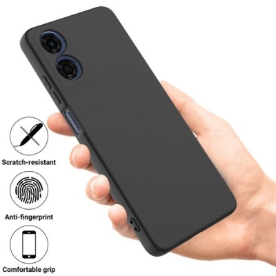 Motorola Moto E14 4G, G04 4G, G04s 4G, G24 4G "Shell" kõva silikoon (TPU) tagakaane must - ümbris | Priedai.lt