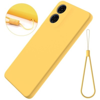 Motorola Moto E14 4G, G04 4G, G04s 4G, G24 4G "Shell" kõva silikoon (TPU) tagakaane kollane - ümbris | Priedai.lt