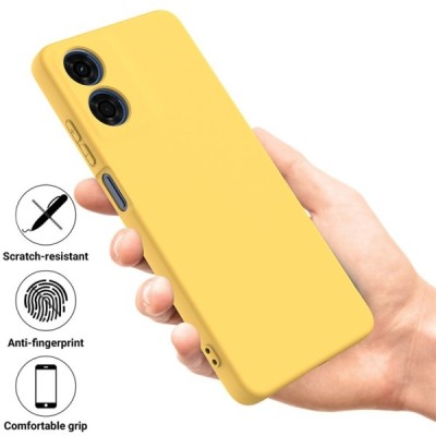 Motorola Moto E14 4G, G04 4G, G04s 4G, G24 4G "Shell" kõva silikoon (TPU) tagakaane kollane - ümbris | Priedai.lt