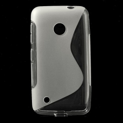 Nokia Lumia 530 (530 DS) skaidrus (permatomas) kieto silikono TPU dėklas - nugarėlė / Priedai.lt