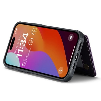 Apple iPhone 15 Pro "CaseMe" rahakotiga lilla ümbris - tagakülg  Priedai.lt