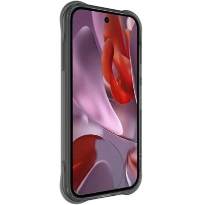 Google Pixel 9a "Imak" tugevdatud kaitse kõva silikoon TPU airbag hall ümbris - tagakülg | Priedai.lt