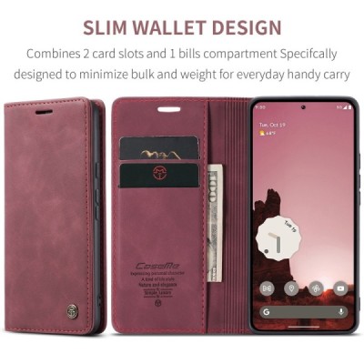 Google Pixel 9a CaseMe Retro tahke nahk kaaned - burgundia | Priedai.lt