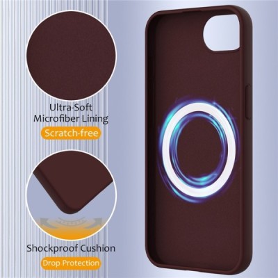 "Shell" MagSafe Kõva silikoon (TPU) ümbris - burgundia (iPhone 17e / 16e)