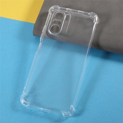 Xiaomi Poco F3 ir Xiaomi Mi 11i tugevdatud kaitse kõvast silikoonist (TPU) ümbris - läbipaistev | Priedai.lt