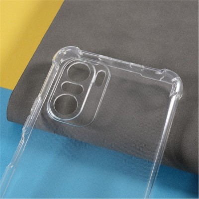 Xiaomi Poco F3 ir Xiaomi Mi 11i tugevdatud kaitse kõvast silikoonist (TPU) ümbris - läbipaistev | Priedai.lt
