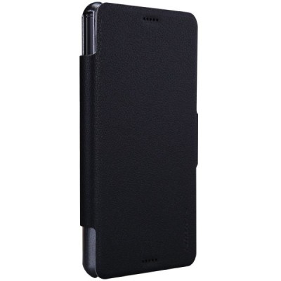 Nillkin Fresh Sony Xperia Z3 Compact (mini) atverčiamas juodas odinis dėklas - knygutė / Priedai.lt