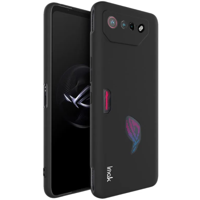 Asus Rog Phone 7 „Imak“ kõvast silikoonist TPU must ümbris - taga | Priedai.lt