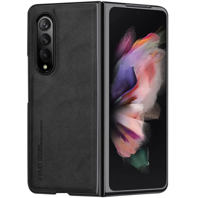 X-Level Vintage seeria Samsung Galaxy Fold3 must nahkümbris - tagakülg | Accessories.lt