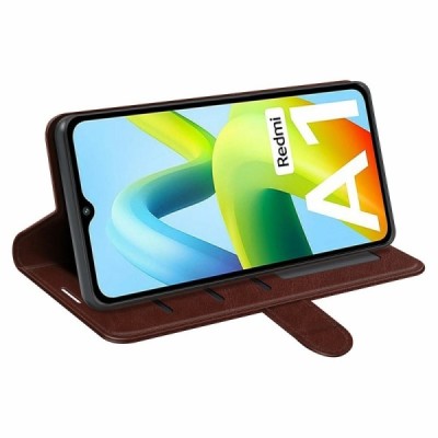 Xiaomi Redmi A2 (Redmi A1) klapiga pruun nahkümbris - rahakott | Priedai.lt