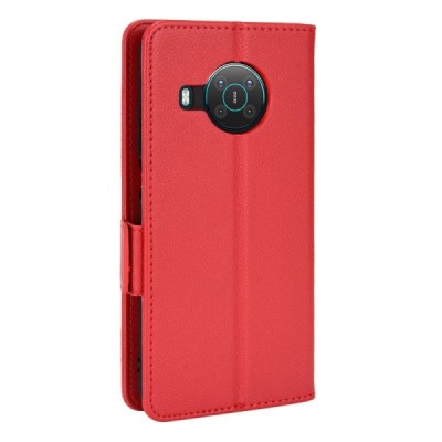 Nokia X20 / X10 Binfen Litchi nahk must kaaned - Punane | Priedai.lt