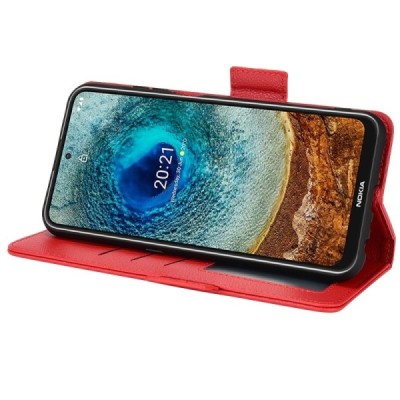 Nokia X20 / X10 Binfen Litchi nahk must kaaned - Punane | Priedai.lt