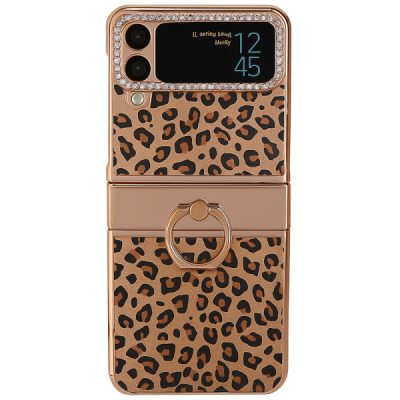 Samsung Galaxy Z Flip4 (F721) "Fashion" tugijala kõva silikoonist TPU kuldne ümbris – taga | Priedai.lt