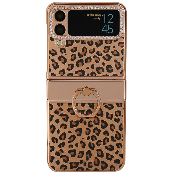 „Fashion“ Kickstand Kõva silikoon (TPU) kaaned - kuldne (Galaxy Z Flip4)