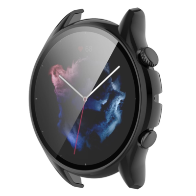Huami Amazfit GTR 3 / GTR 3 Pro nutikella kõvast silikoonist (TPU) korpus - must | Priedai.lt