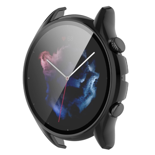 Nutika kella kõvast silikoonist (TPU) korpus - must (Huami Amazfit GTR 3 / GTR 3 Pro)