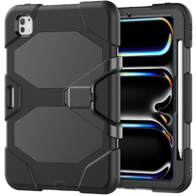 Apple iPad Pro 11 (2025) / 11 (2024) Reinforced Protection Case - Black - Back | Priedai.lt