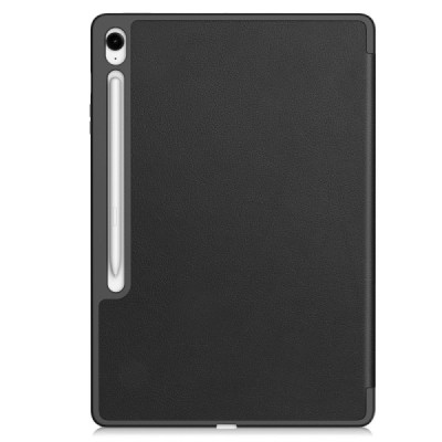 Samsung Galaxy Tab S10 FE+ atverčiamas juodas odinis dėklas - knygutė su vieta liestukui | Priedai.lt