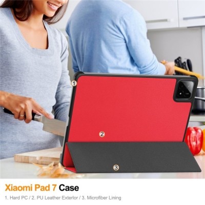 „Saige" Tahke kaaned - punane (Xiaomi Pad 7 / Pad 7 Pro / Pad 8 / Pad 8 Pro)