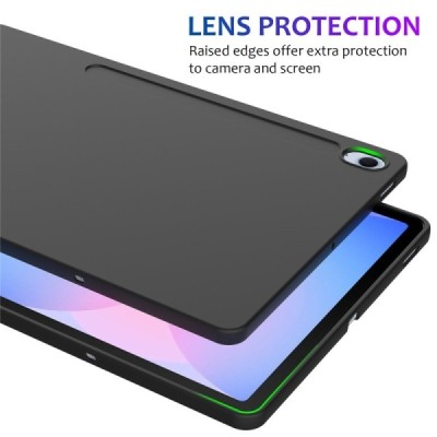 Samsung Galaxy Tab S10 FE+ Shell kõva silikoonist TPU must ümbris – taga | Priedai.lt
