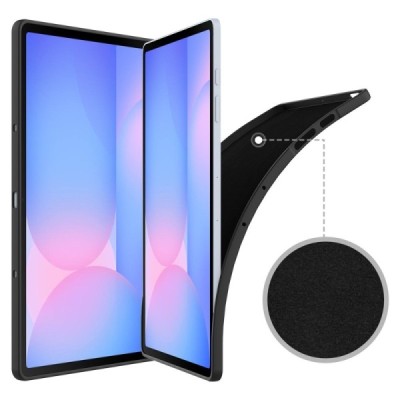 Samsung Galaxy Tab S10 FE+ Shell kõva silikoonist TPU must ümbris – taga | Priedai.lt