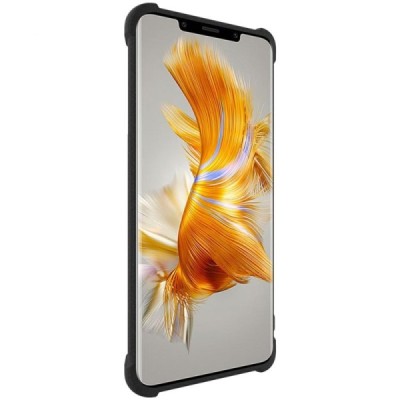 Huawei Mate 50 Pro "Imak" tugevdatud kaitse kõva silikoon matt TPU must ümbris - tagakülg | Priedai.lt