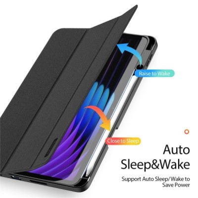 Xiaomi Pad 7 / Pad 7 Pro "Dux Ducis" Domo klapiga must nahkümbris - pliiatsiga | Priedai.lt