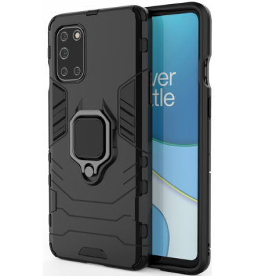 Täiustatud kaitsed "Kickstand" OnePlus 8T must kõva silikoon (TPU) ja plastikust ümbris | Priedai.lt