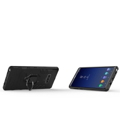 Täiustatud kaitsed "Kickstand" Samsung Galaxy Note 9 must kõva silikoon (TPU) ja plastikust ümbris | Priedai.lt