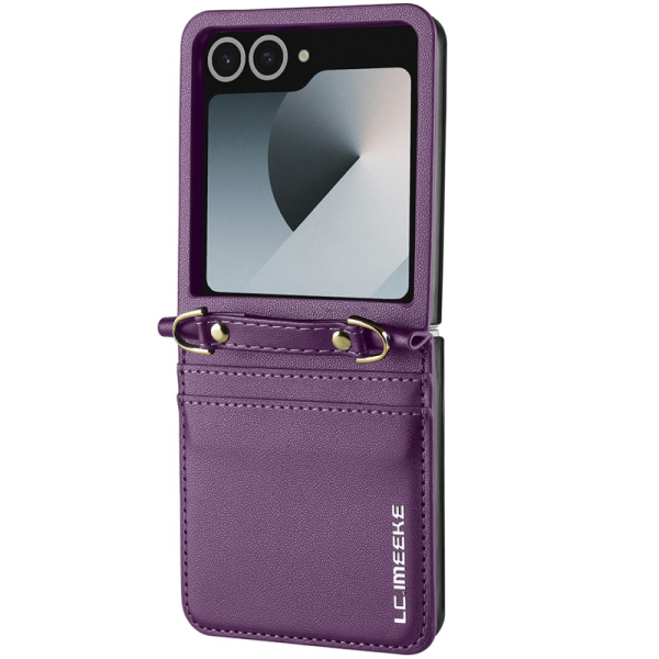 „LC.IMEEKE“ Leather plastikust kaaned - lilla (Galaxy Flip7)