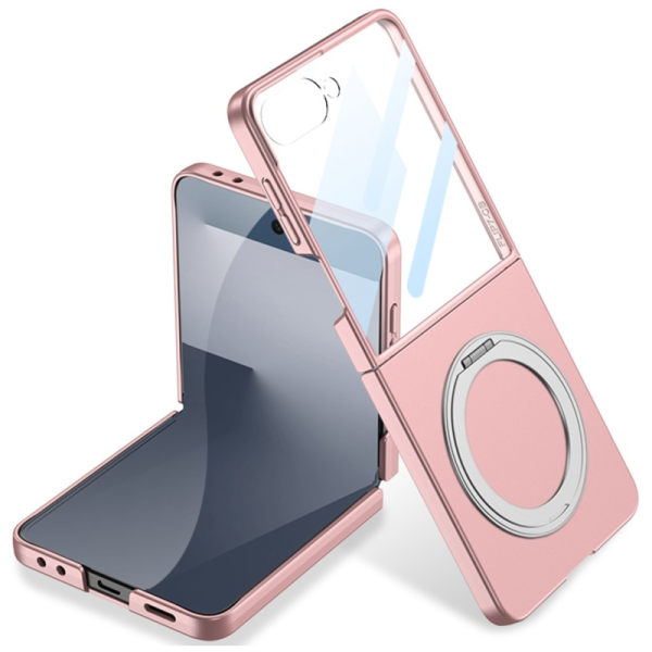 „GKK“ Kickstand plastist läbipaistev kaaned - roosa (Galaxy Flip7)