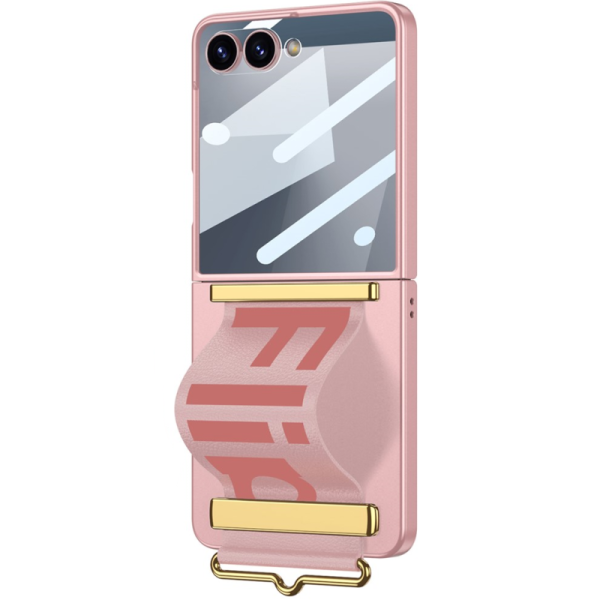 „GKK“ Kickstand plastist läbipaistev kaaned - roosa (Galaxy Flip7)