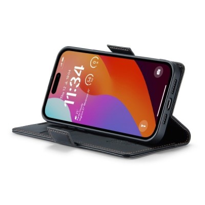 Apple iPhone 16 Pro Max CaseMe Leather tahke nahk kaaned - must | Priedai.lt