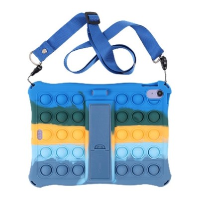 Apple iPad 11 2025, iPad 10,9 2022 „Popit“ Bubble Kickstand minkšto silikono TPU mėlynas dėklas - nugarėlė | Priedai.lt