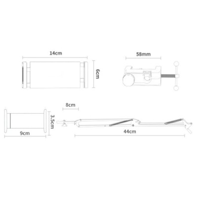 "YESIDO" Desktop Stand universaalne lauaarvuti (telefoni) hoidik - must | Priedai.LT