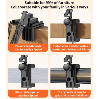 "YESIDO" Desktop Stand universaalne lauaarvuti (telefoni) hoidik - must | Priedai.LT