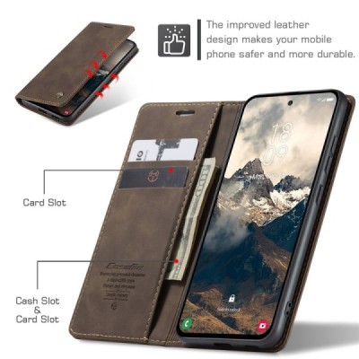 Samsung Galaxy S25 Edge CaseMe Retro tahke nahk kaaned - pruun | Priedai.lt